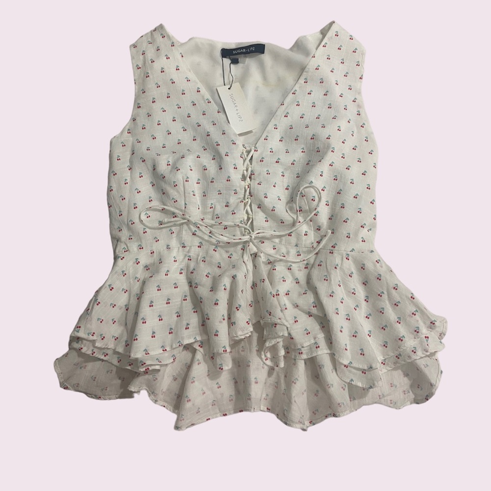 V neck floral top